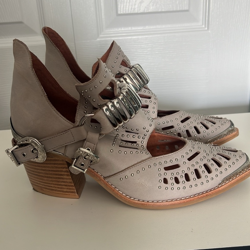 Jeffrey Campbell calhoun Western style ankle boot heel - Picture 5 of 11